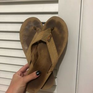 Rainbow flip flops women size 6